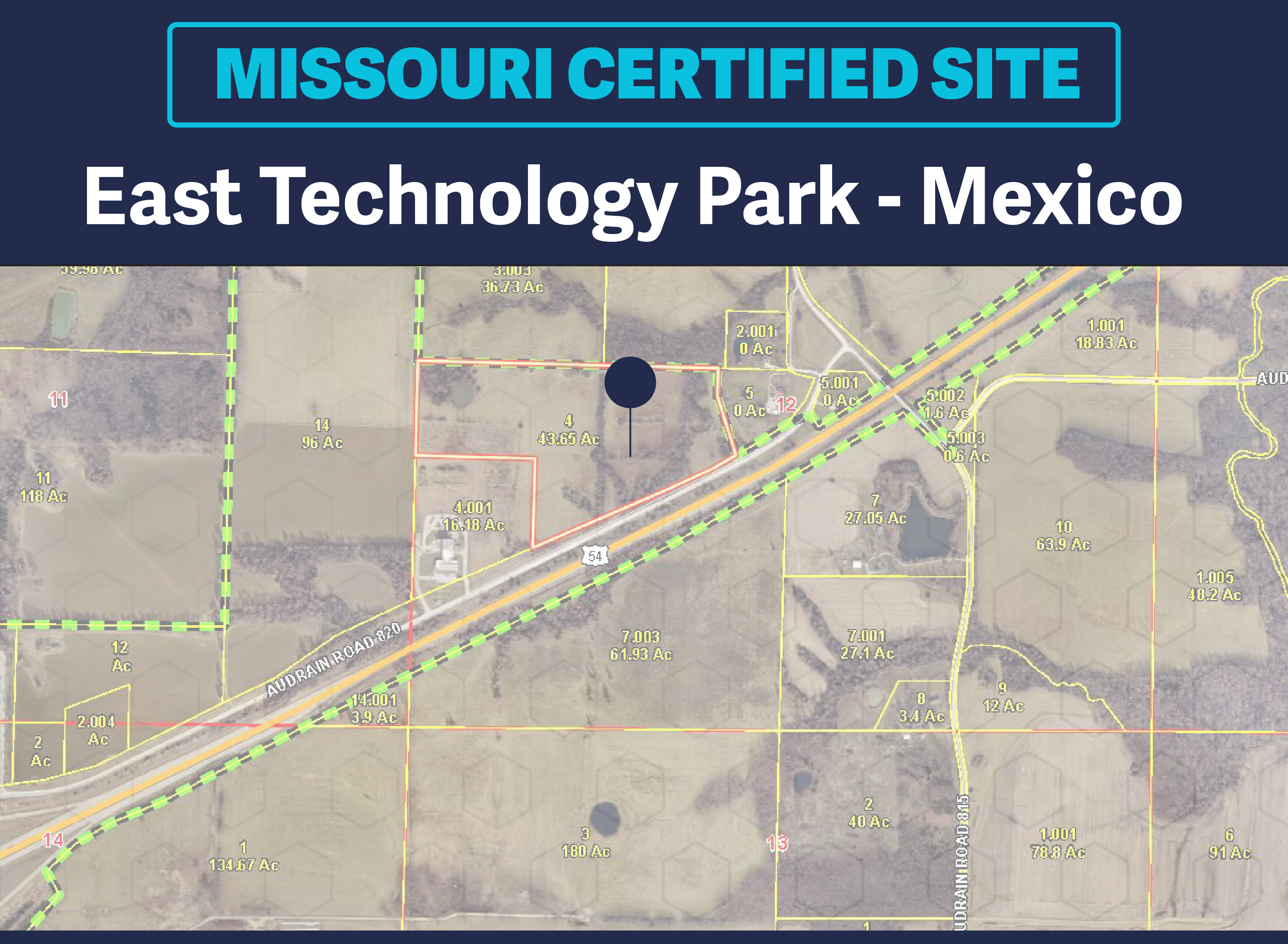 Image of East Technology Park's location in Mexico, MO. 